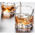 Crystal Whisky Glass con borde de oro